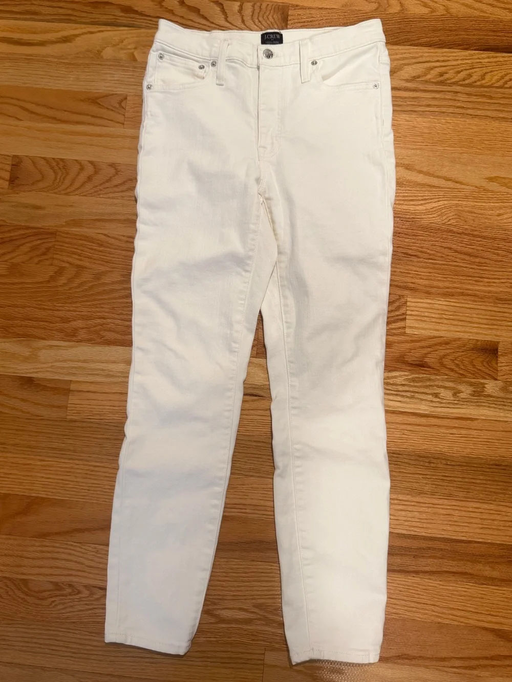 J.Crew High-Rise Skinny Jeans Women’s 27 White Stretch Denim Ankle
